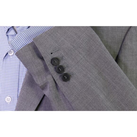 Knot Standard Custom Made Gray 2-Btn Super 130's Wool Blazer Jacket 38R - Picture 6 of 11